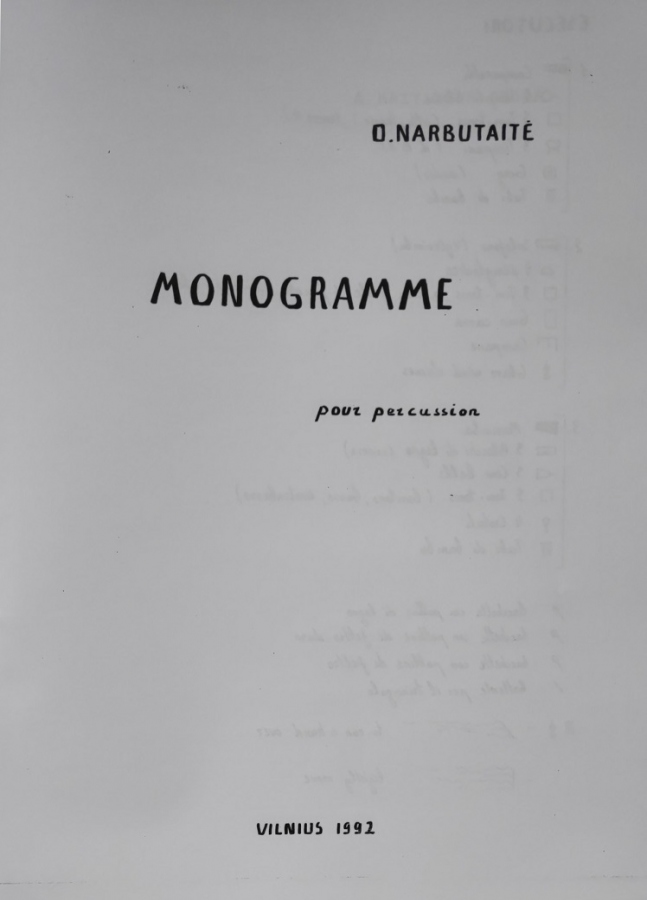 Onutė Narbutaitė – Monogramme